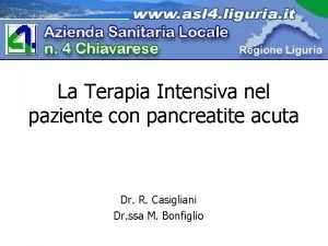 La Terapia Intensiva nel paziente con pancreatite acuta