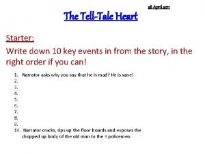 28 April 2011 The TellTale Heart Starter Write