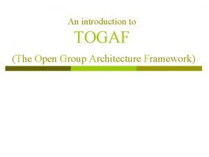 Togaf artifacts examples