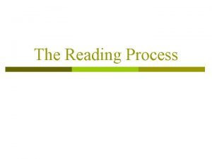 Components of reading process