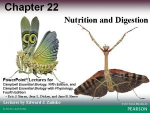 Chapter 22 Nutrition and Digestion Power Point Lectures