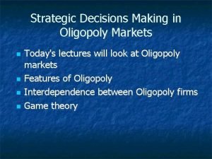 Example of oligopoly market structure