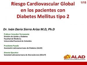 Riesgo Cardiovascular Global en los pacientes con Diabetes