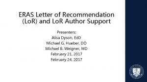 Eras letter of recommendation
