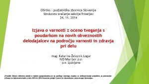 Obrtno podjetnika zbornica Slovenije Strokovno sreanje sekcije frizerjev