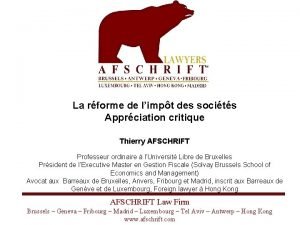 La rforme de limpt des socits Apprciation critique