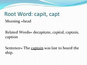 What does the prefix capit mean