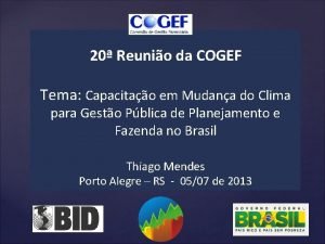 20 Reunio da COGEF Tema Capacitao em Mudana