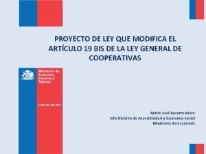 PROYECTO DE LEY QUE MODIFICA EL ARTCULO 19