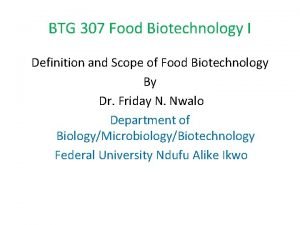 Food biotechnology definition