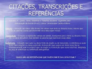 CITAES TRANSCRIES E REFERNCIAS Azevedo M 2008 Teses