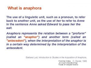 Cataphora and anaphora examples