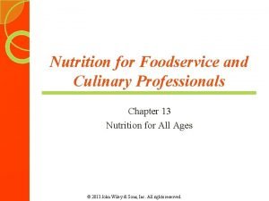 Nutrition for Foodservice and Culinary Professionals Chapter 13