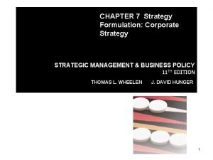 CHAPTER 7 Strategy Formulation Corporate Strategy STRATEGIC MANAGEMENT