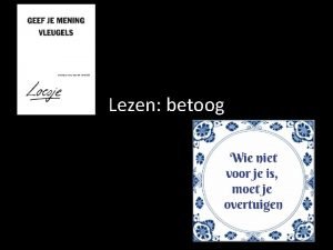 Lezen betoog Spoorboekje 1 Begrippentheorie 2 Betoog lezen