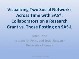 Visualizing Two Social Networks Across Time with SAS