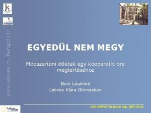 www leovey huhefop 313 EGYEDL NEM MEGY Mdszertani