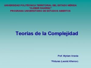 UNIVERSIDAD POLITCNICA TERRITORIAL DEL ESTADO MRIDA KLBER RAMREZ