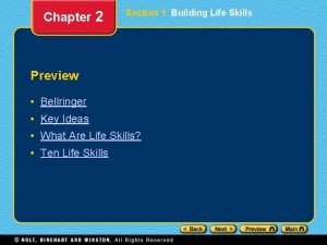 Chapter 2 Section 1 Building Life Skills Preview