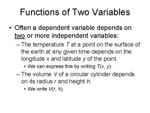 Dependent variable function