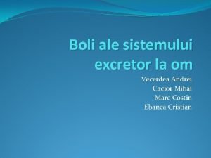 2 boli ale sistemului excretor la om