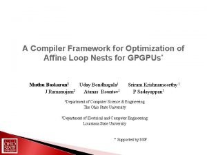 A Compiler Framework for Optimization of Affine Loop