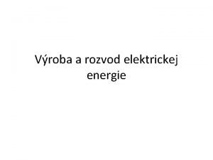 Rozvod elektrickej energie