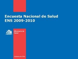 Encuesta Nacional de Salud ENS 2009 2010 ENS