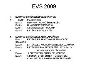 EVS 2009 1 2 EURPAI RTKELSI SZABVNYOK EVS