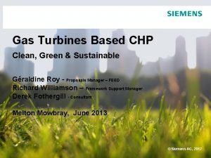 Gas Turbines Based CHP Clean Green Sustainable Graldine