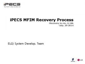 i PECS MFIM Recovery Process Recovery to rev