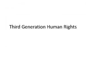 First generation of rights