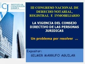 III CONGRESO NACIONAL DE DERECHO NOTARIAL REGISTRAL E