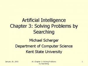 Searching for solutions in artificial intelligence