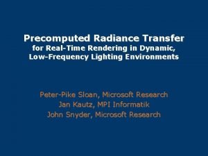 Precomputed radiance transfer