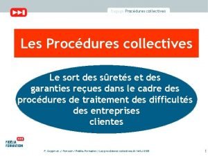 Bagage Procdures collectives Les Procdures collectives Le sort