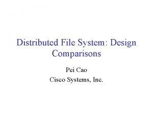 Distributed file system examples