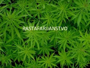 RASTAFARIJANSTVO UVOD Ko veina ljudi slii besedo rastafarijanstvo