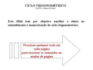 CICLO TRIGONOMTRICO Prof M Sc Marcelo M Moala