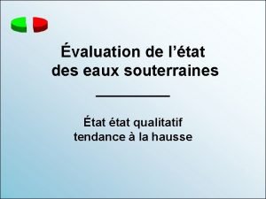 valuation de ltat des eaux souterraines tat tat