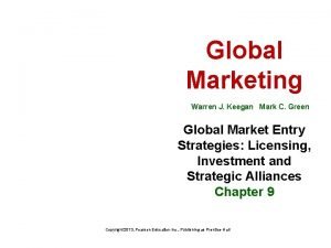 Global Marketing Warren J Keegan Mark C Green