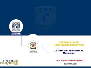 DESARROLLO DE HABILIDADES DIRECTIVAS La Direccin en Empresas