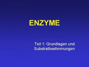 Regulation von enzymen