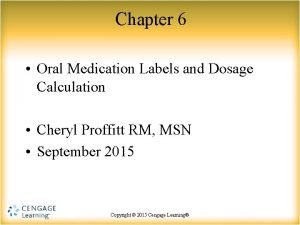Oral medication formula