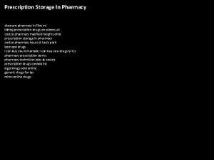 Prescription Storage In Pharmacy discount pharmacy in flint