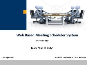 Web based meeting scheduler