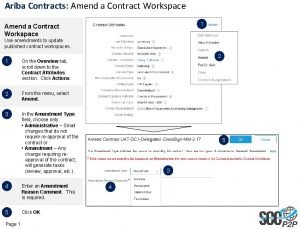 Ariba Contracts Amend a Contract Workspace 1 Amend