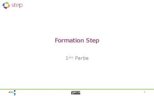 Formation Step 1re Partie 1 Plan de la