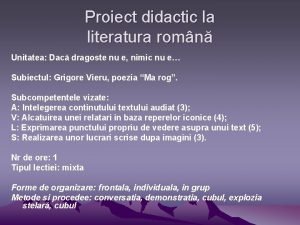 Faptura mamei proiect didactic