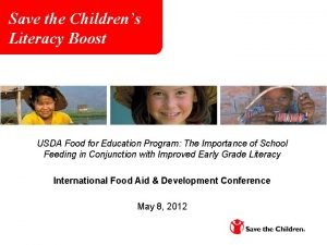 Save the Childrens Literacy Boost USDA Food for